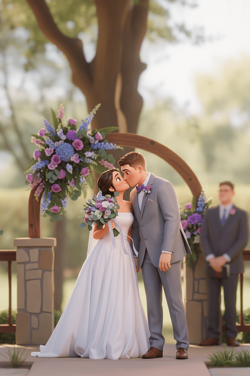 Example wedding cartoon invitation